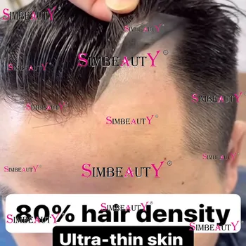 شعر مستعار غير مرئي ورقيق للغاية للرجال ، شعر مستعار بشري لا يمكن اكتشافه ، خط طبيعي ، شعر اصطناعي شعري ، كثافة من من من الخارج ،