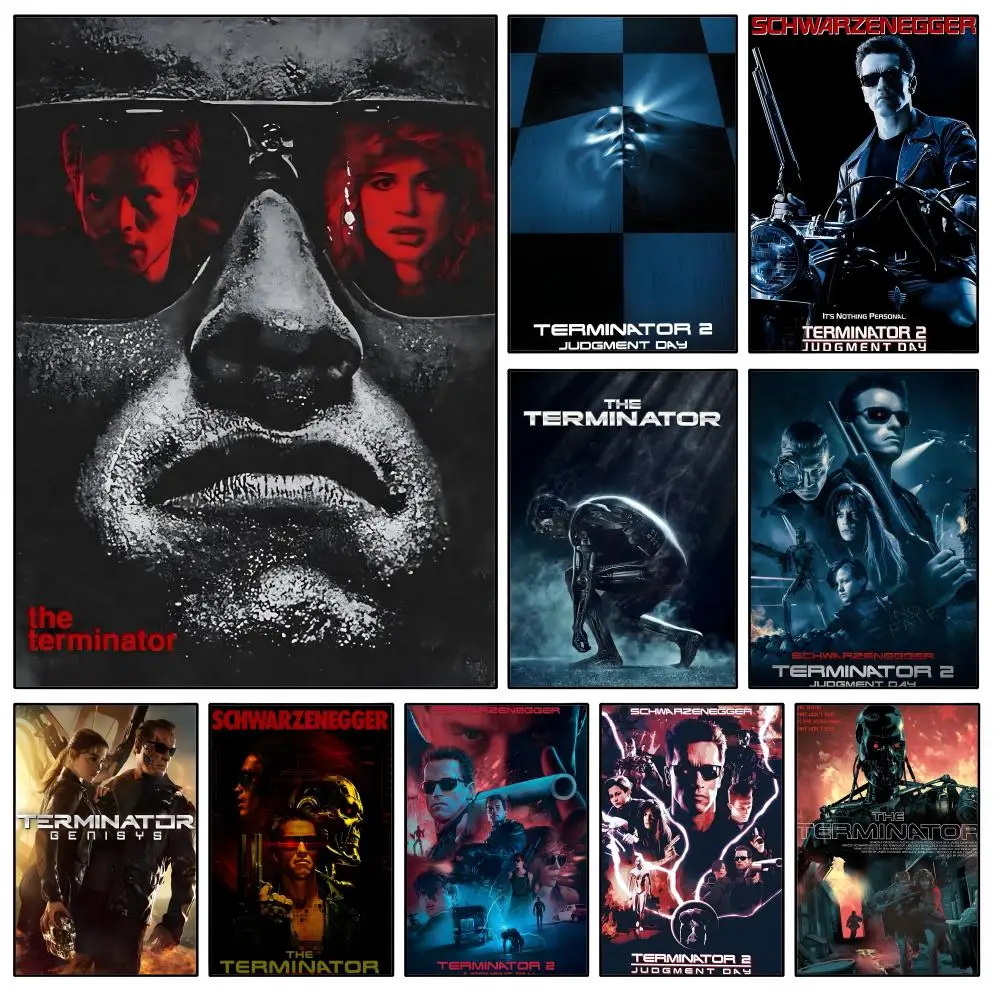 Film T-Terminator T-800 Sarah Connor Poster Waterproof HD Modern Peel And Stick Wall Decor Bedroom Living Room Dorm Office