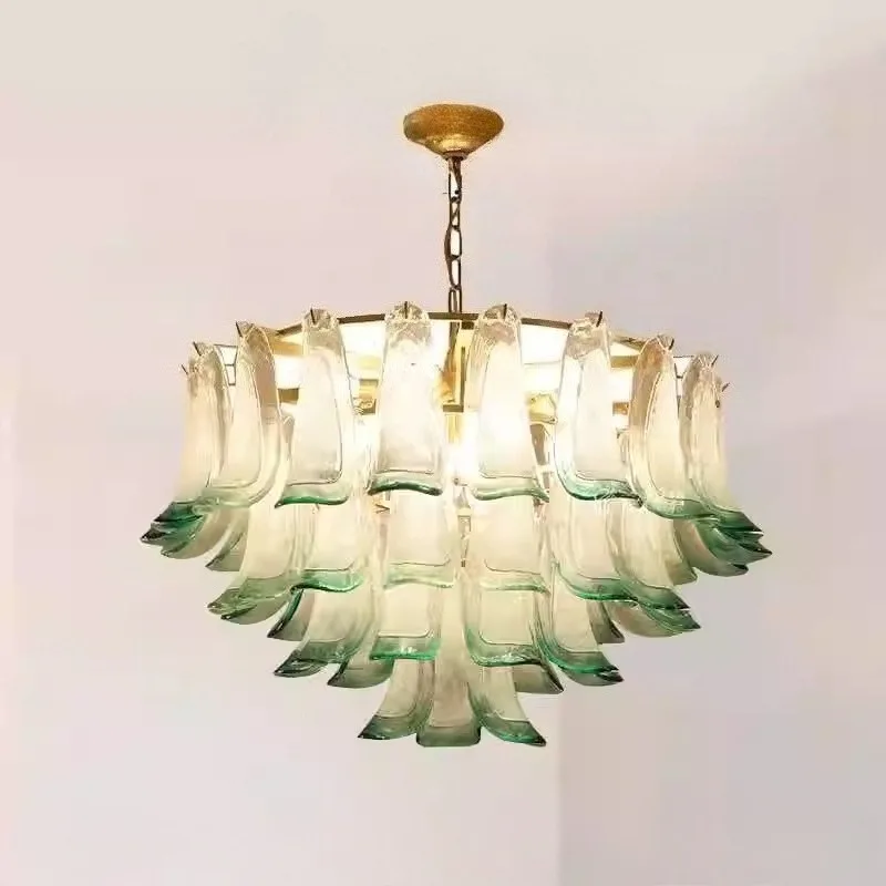 

Современная люстра из лепесткового стекла, подвесные светильники для гостиной, столовой, спальни, домашнего декора, подвесные подвесные светильники