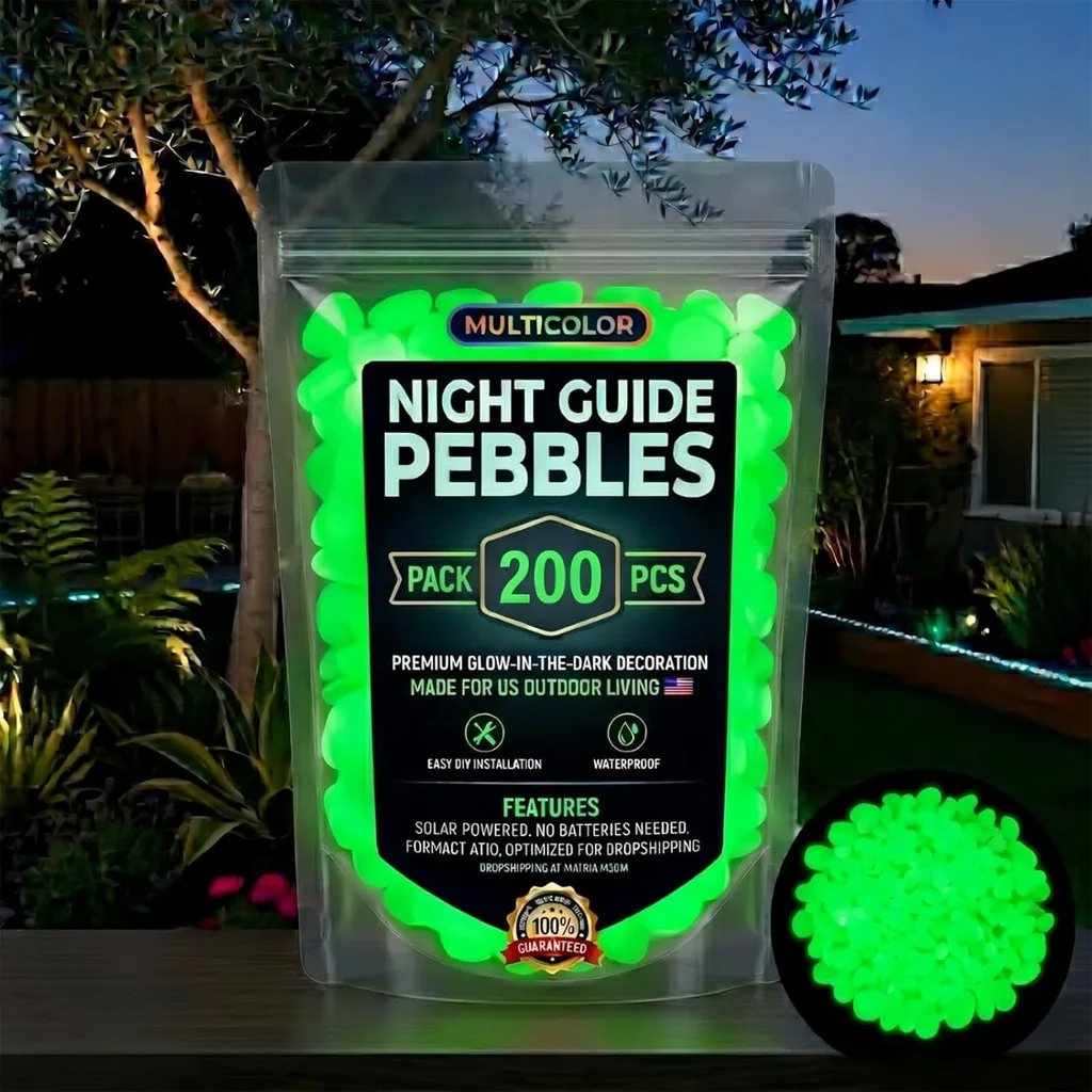 Solar Powered  Stones Waterproof Decorative Glowing Stones Night Glow Pebbles  Garden Pebbles For Walkway Outdoor