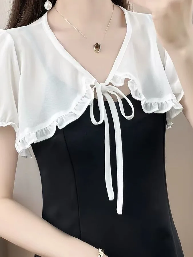 Women's Summer Short Sleeve Shawl Neck V-Neck Thin Chiffon Outerwear Cardigan UV Protection Commute Style Fashion Outerwear