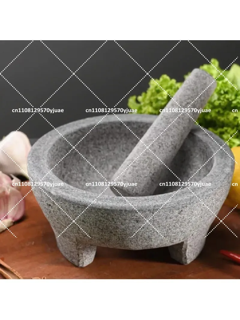 Natural Granite Mortar and Pestle for Grinding Spices, Seasonings, Sauces, and Guacamole