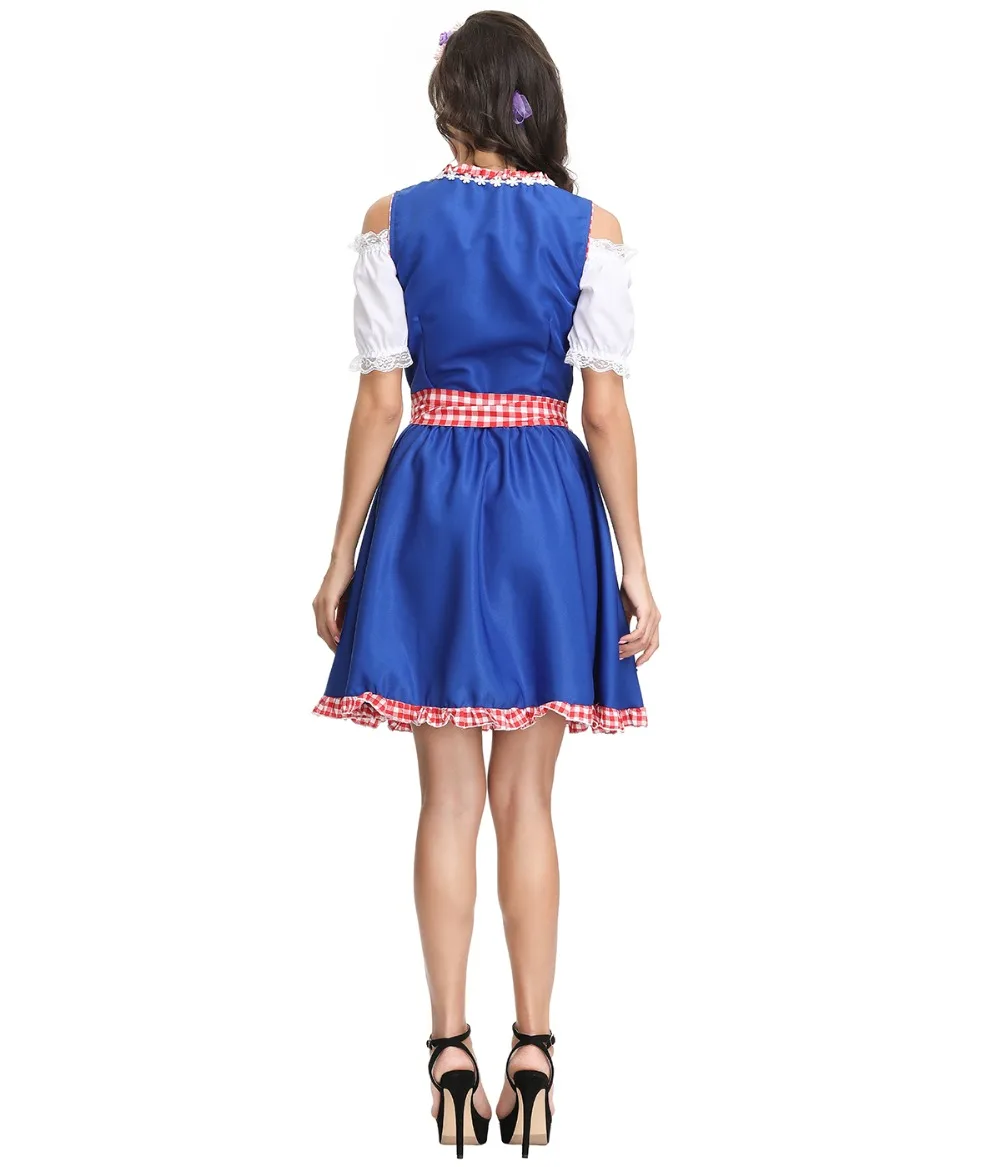 Robe de Bière Dirndl Bavaroise pour Femme, Tenue de Barrage Sexy, Costume de Cosplay pour Halloween, Tradition Allemande