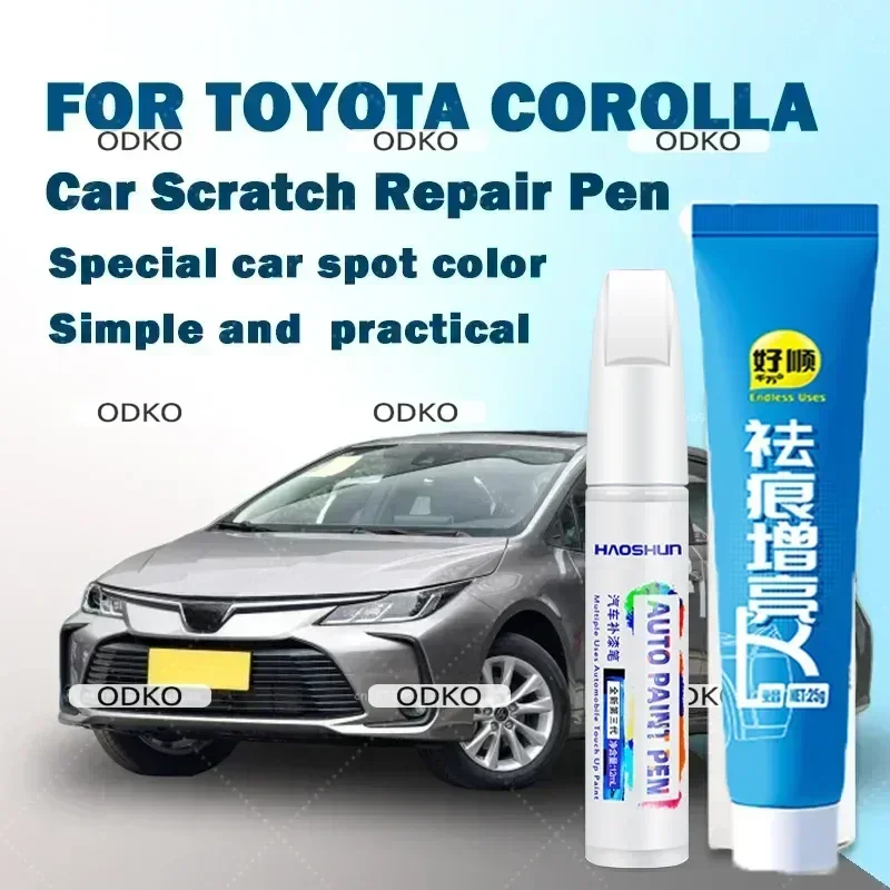 For Toyota Corolla Paint Repair Pen Pearl White Blue Metal Super White Paint Scratch Repair Pen Retouching Tool Set