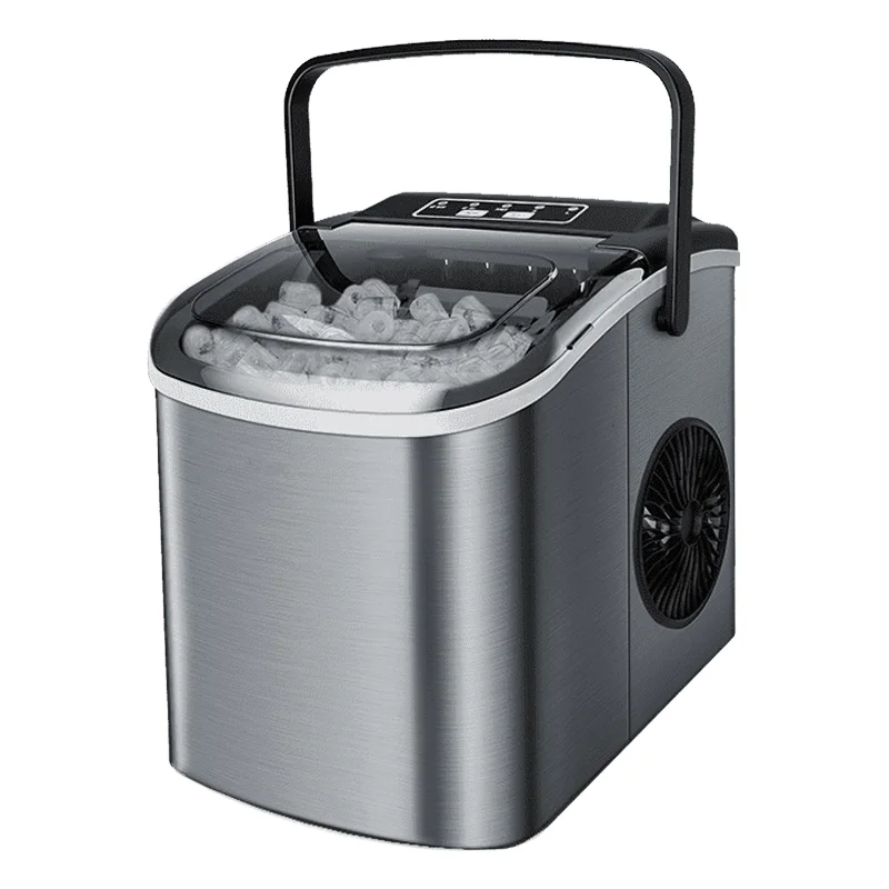 

【Hot】Small Portable Electric Ice Maker Machine 10-12 Kgs Daily Capacity for Hotels Stainless Steel Domestic Direct Application