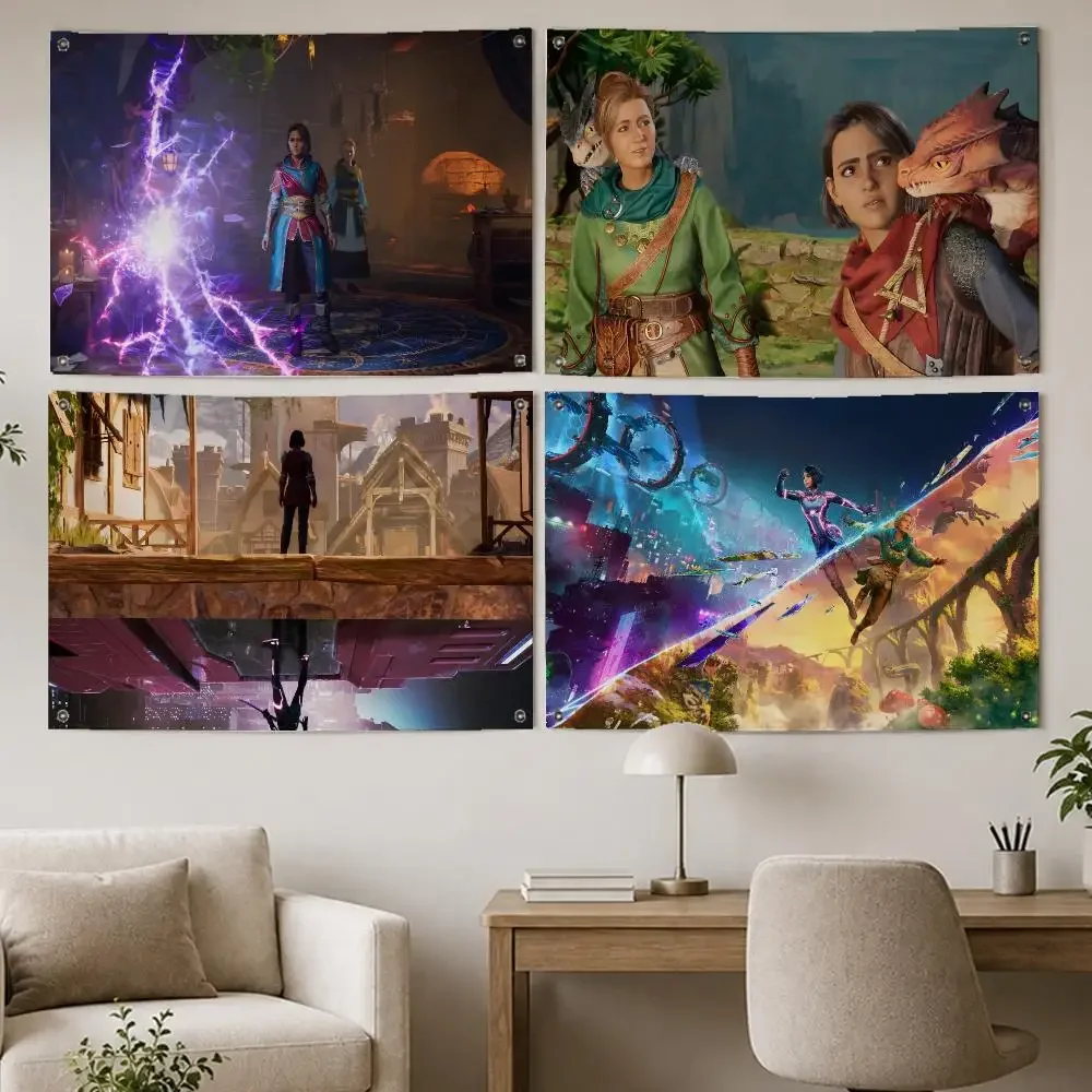Hot Game Split Fiction Flags Room Home Decor Wall‑Hanging Art Banner, Outdoor for Bedroom Party Background Decoration