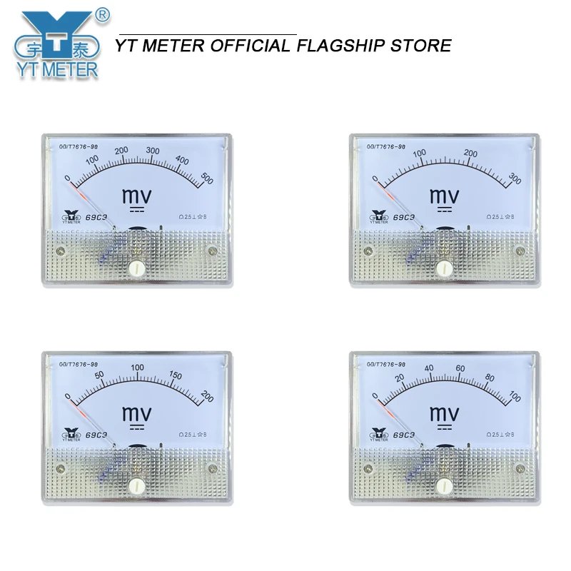 69c9-v 40mv 50mV 75mV 100mV 150mV 200mV 250Mv 300mV 400mV 500mv wskaźnik woltomierz instalacyjny mały woltomierz woltomierz