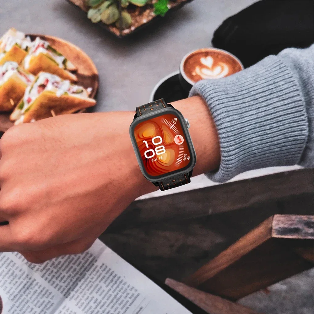 Lederarmband für Huawei Watch Fit 3/Fit 4, hochwertiges Ersatzarmband für Huawei Watch Fit 4 Pro, Uhrenarmband-Zubehör