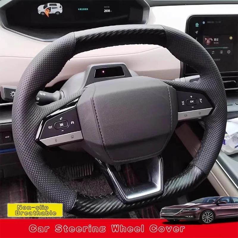 

Custom Hand Sewing Genuine Leather Car Steering Wheel Cover For CHANGAN 2nd Gen CS55plus Unik Univ Cs75 plus Car Accessories