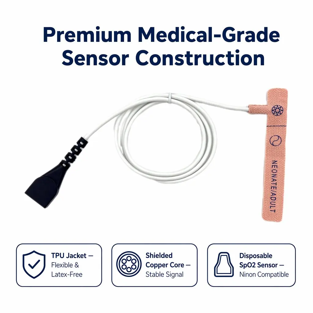 5PCS SpO2 Sensor - Infant Disposable PVC - Model ZDS013