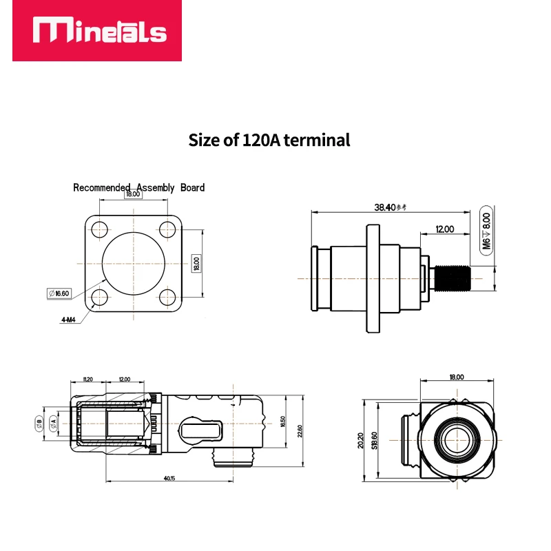 Batterij Energieopslag Connector 120a 150a 200a Snelplug Terminal Externe Draad Vlamvertragende Waterdichte Power Connector