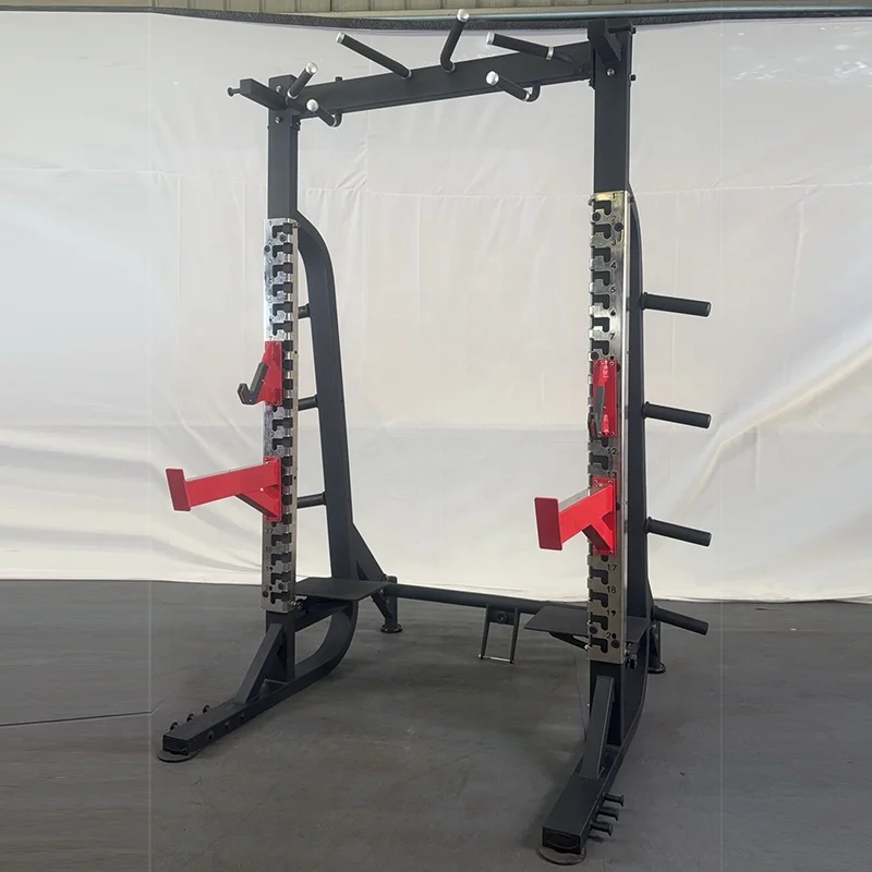 

Shizhuo Comprehensive Fitness Exercise Strength Training Plate Loaded Half Power Cage Squat Rack