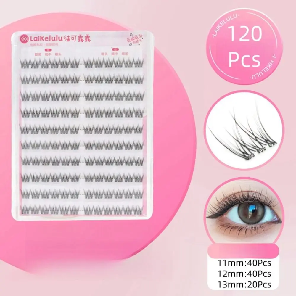 

Curled Self Adhesive False Eyelashes Soft Comic Eye Cluster False Lashes Makeup with Jelly Tape Individual Fake Eyelashes