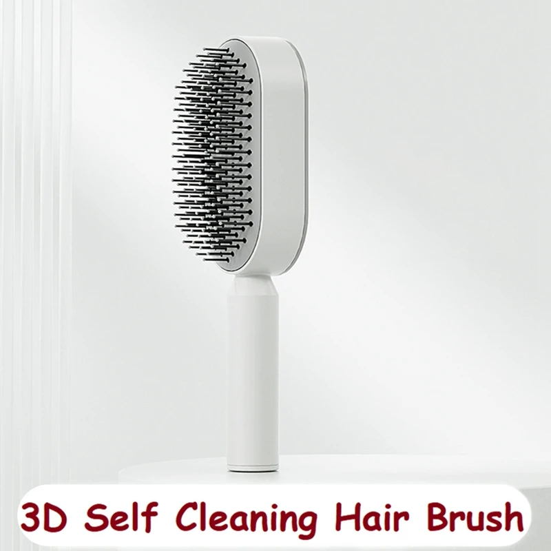 

Comb Hair Brush For Women One-Key Cleaning Hair Loss Massage Scalp Comb Anti-Static Hair Styling Tools