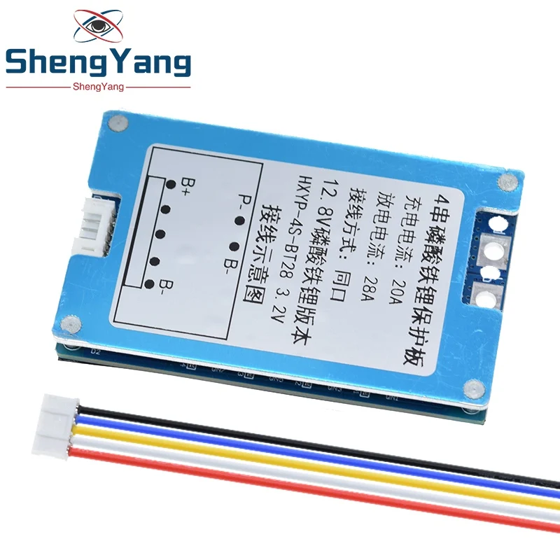 TZT BMS 4S 12.8V 14.4V 28A Lifepo4 Battery Charging Board Short Circuit Protection With Balance / Temperature Protection