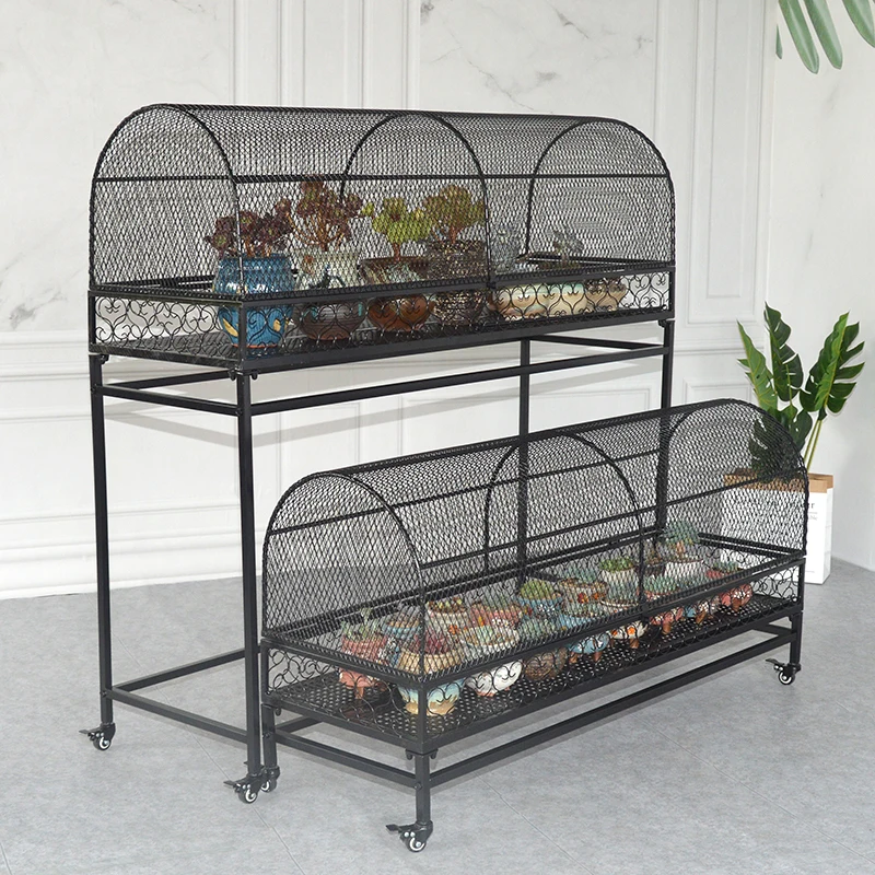 succulent flower stand anti-theft wrought iron multi-layer rainproof thermal insulation shelf