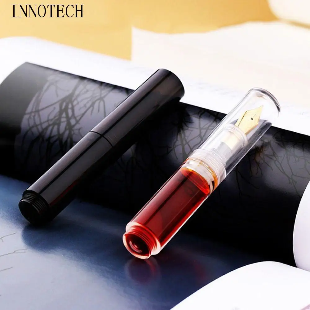 

Gift Pens Transparent Fountain Pens Handwritten Starry Sky Writing Ink Pen Short Fine Pointed Mini Pocket Pen School Supplies