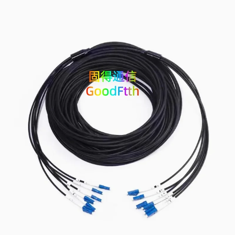 

6 Core Armored Tactical Fiber Patch Cord Lead LC-LC UPC SM 6Core TPU Cable GoodFtth