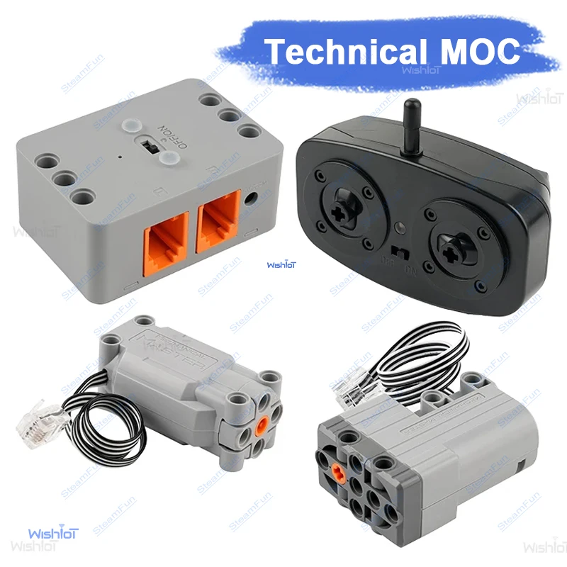 Zestaw klocków do budowy samochodu sportowego 1:14, zdalnie sterowany, techniczne elementy MOC, serwo Power Pack z 2007 roku, silnik M dla pasjonatów wyścigów.