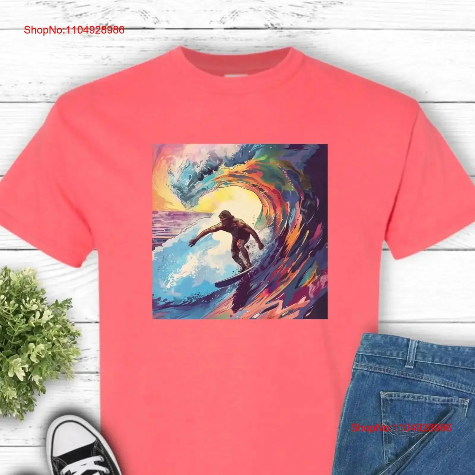 

Футболка для серфинга в стиле 90-х, плотный хлопок, винтажная пляжная футболка Ocean Lover, ретро-серфинг, тропический винтажный стираный модный удобный