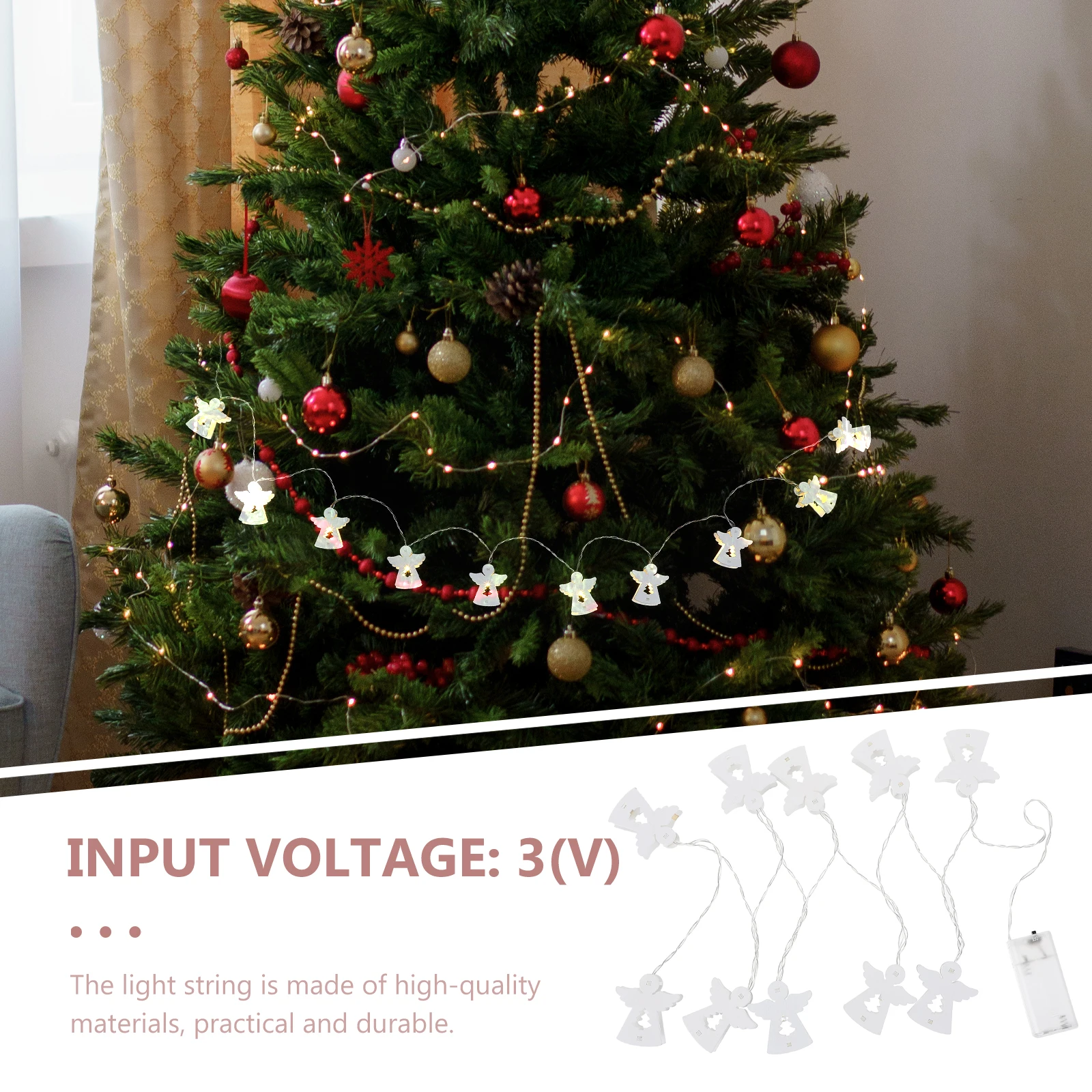 1pc Creative Wooden Decorative String Light Shape String Light Holiday Decorative Lamp for Xmas Festival Lighting