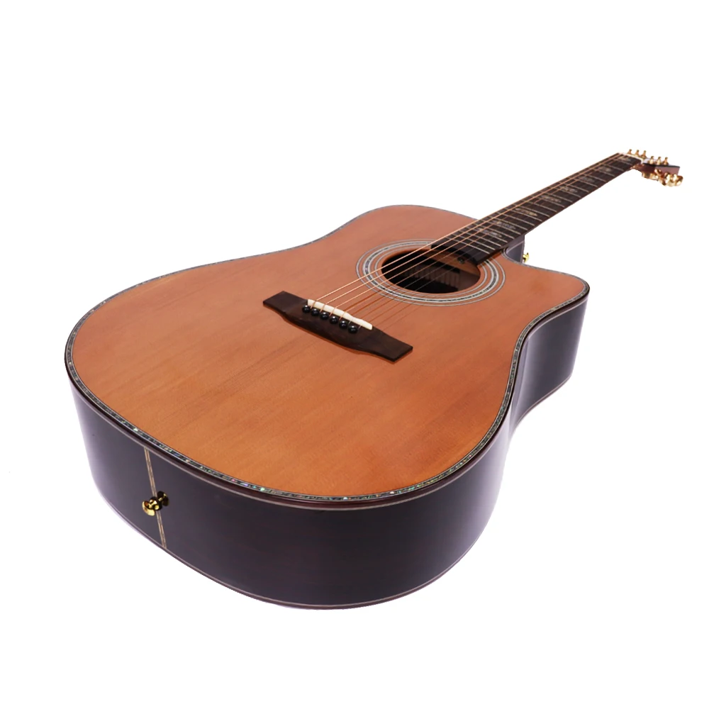 Stringed instrument High quality hot sell 41inch 5A Solid Spruce 5A Solid Mahogany electric acoustic guitar