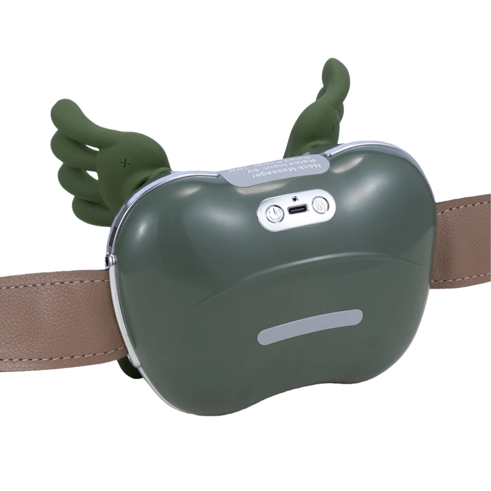 

New type of shiatsu neck and shoulder massager with pulsed deep tissue kneading heat timing control