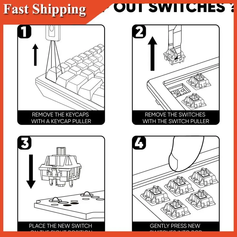 45 قطعة مفتاح سماوي كريمي فعال 5 دبابيس عمود قطعة صوتي 50 ± 7Gf متوافق مع لوحة المفاتيح الميكانيكية MX لألعاب الكمبيوتر