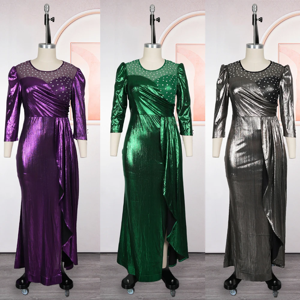 Luksusowe suknie wieczorowe na przyjęcia, diamentowe kaftany, eleganckie suknie damskie na wesele, studniówkę, dopasowane sukienki, długie szaty, odzież afrykańska na wiosnę 2026 — zdjęcie 5