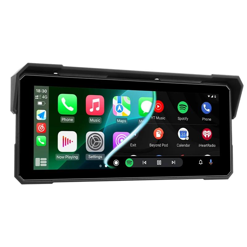 Srnubi 8" Carplay Motorrad GPS Navigation IP67 Wasserdicht 4K Moto DVR Wireless Carplay Android Auto Motorrad Recorder Monitor