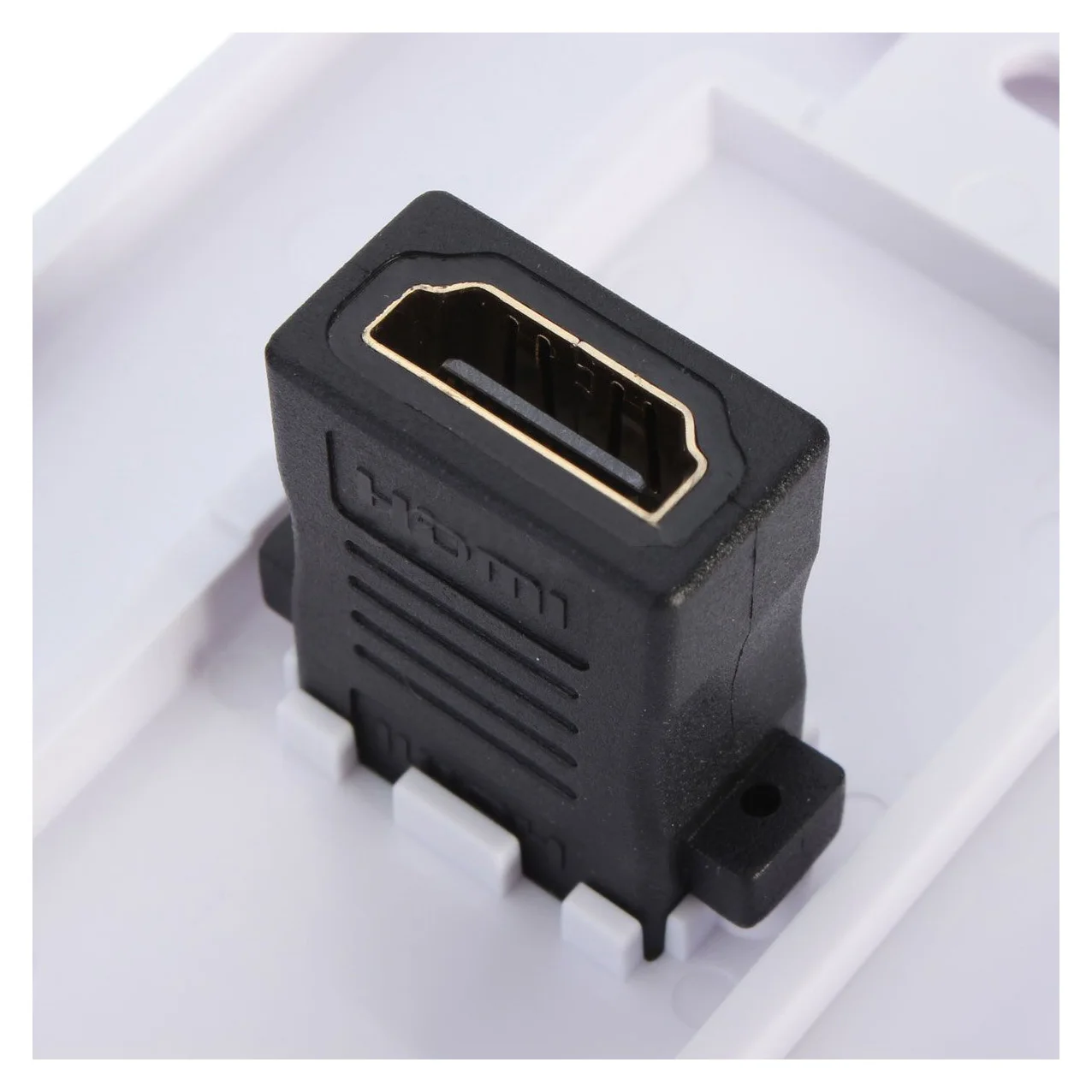 Nuevo 1 puerto HDMI placa frontal de pared Panel cubierta acoplador extensor de salida 3D 1080P blanco