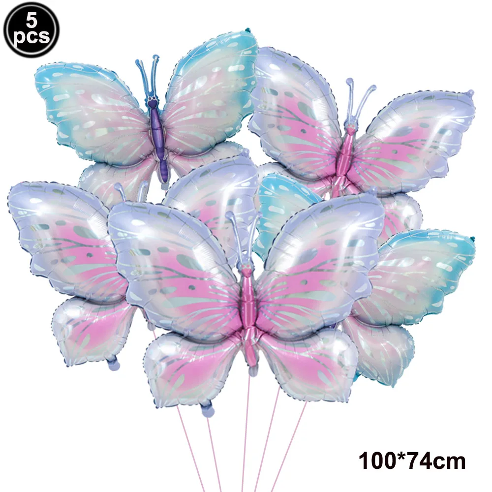 Butterfly Tableware Girls Birthday Party Paper Plates Napkins Cups Decorations Balloons Butterfly Fairy Themed Parties Supplies