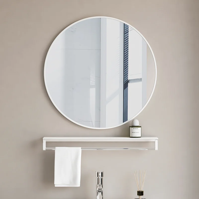 Home bathroom mirror without punching holes wall-mounted simple mirror