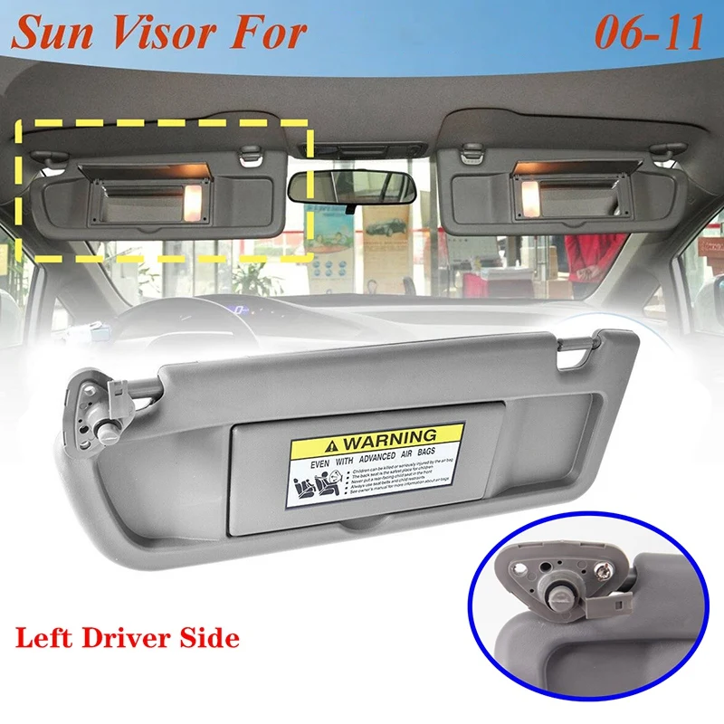 

Left Driver Side Sun Visor For Honda Civic 2006 2007 2008 2009 2010 2011 Car Interior Parts 83280SNAA01ZA
