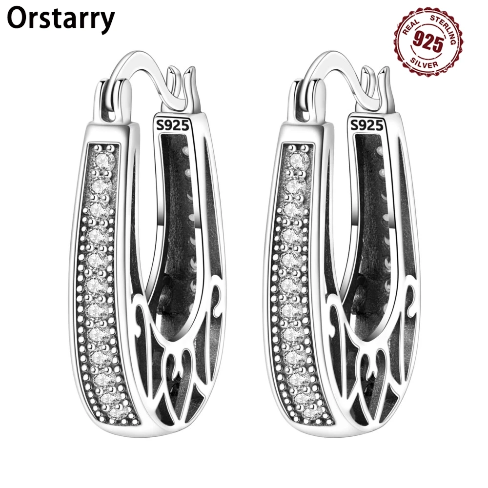 

Orstarry серьги из стерлингового серебра 925 пробы в стиле ретро, универсальные серьги-кольца для женщин, ювелирные изделия, оригинальные подарки для вечеринок