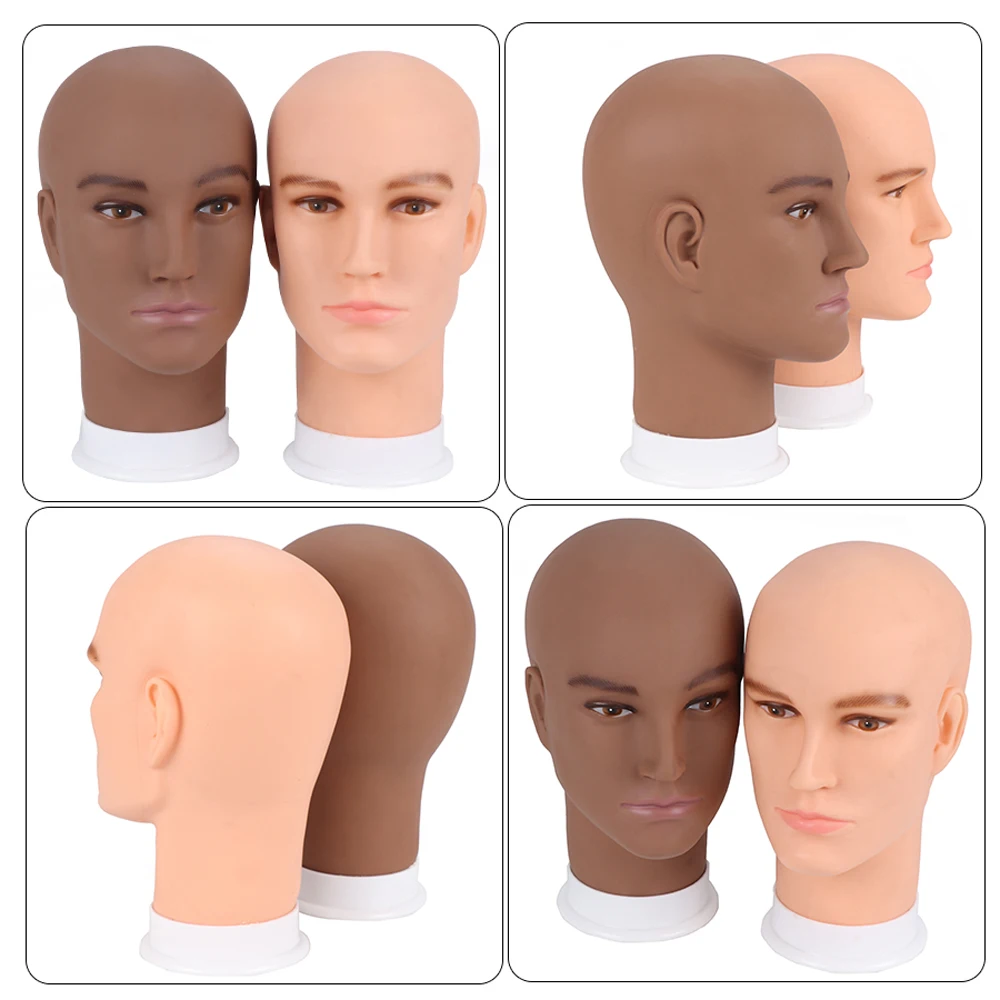 Nunify 21-25Inch Canvas Block Head Mannequin Adjustable Wig Stand Tripod With Rotatable Head Holder For Hairdressing Exhibitions_voghion.com