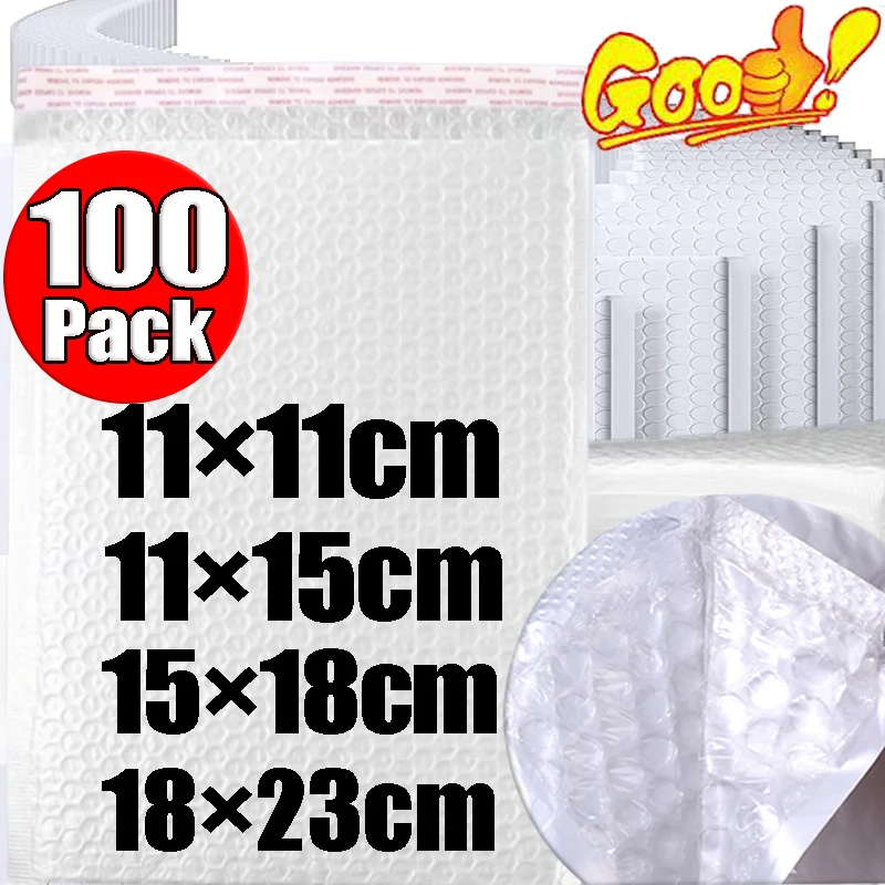 100/10PCS White Bubble Envelopes Bag Adhesive Waterproof Packaging Bags Mailers Shipping Envelope Storage Organizer Supplies