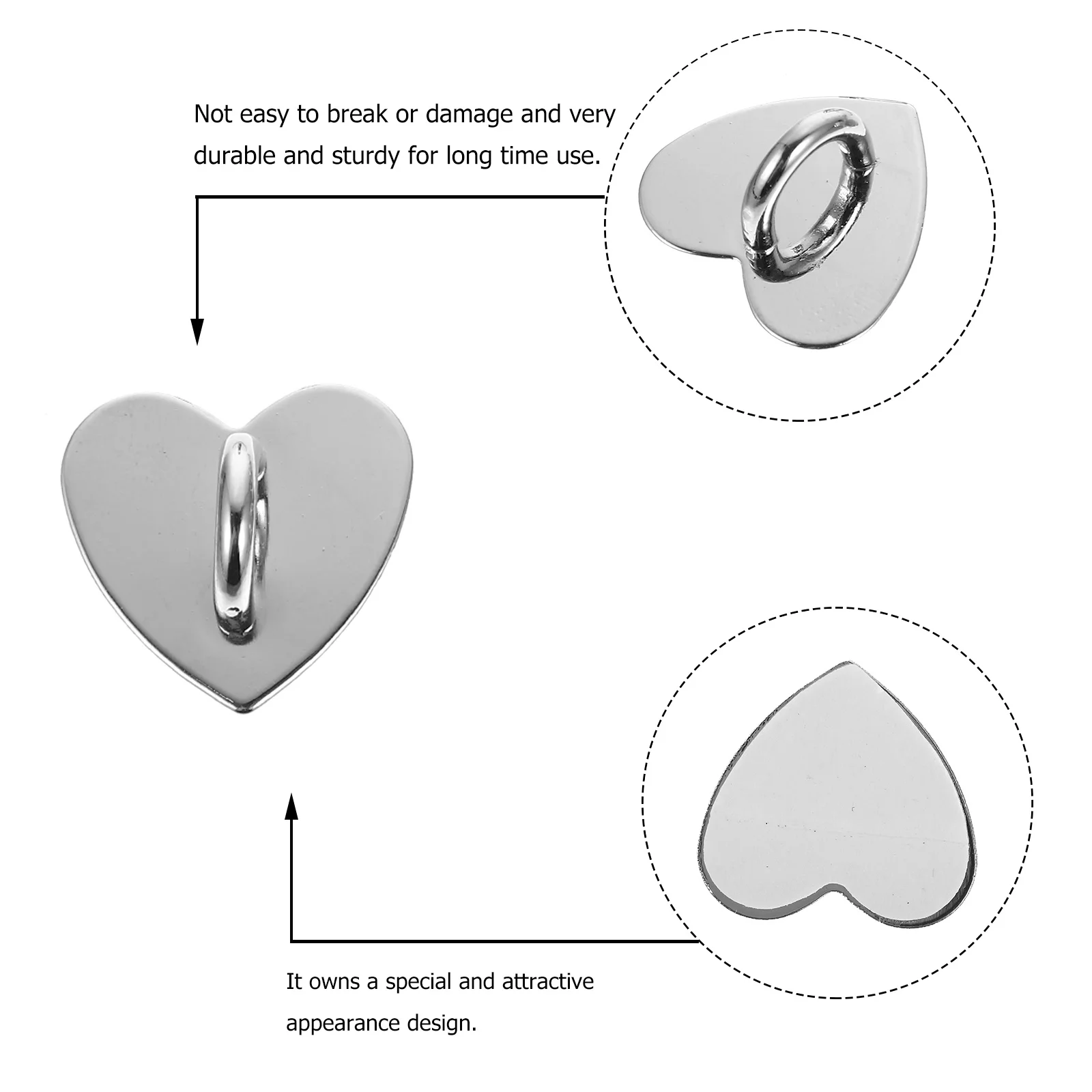 12 قطعة من مشابك الهاتف المحمول ذاتية اللصق على شكل قلب من السبائك، إكسسوارات لتزيين غطاء الهاتف، لوازم الحرف اليدوية