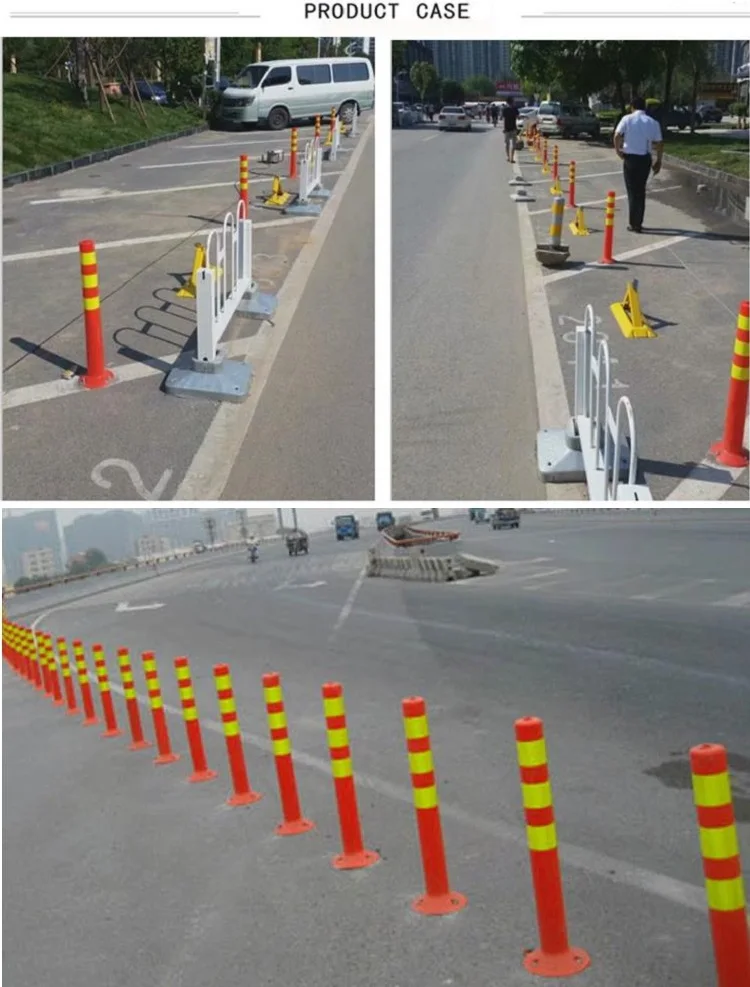 45cm High Reflective Safety Standing Pillars Warning Reflective Plastic Road Sign Facilities Crossing Safety Pile Elastic Column