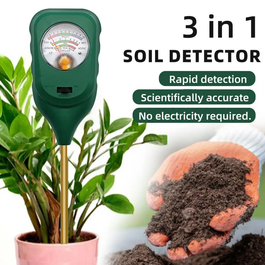 

Soil Detector Highly Accurate 3-in-1 Soil Tester for Ph Fertility Moisture Portable Horticultural Sensor Detector No Battery