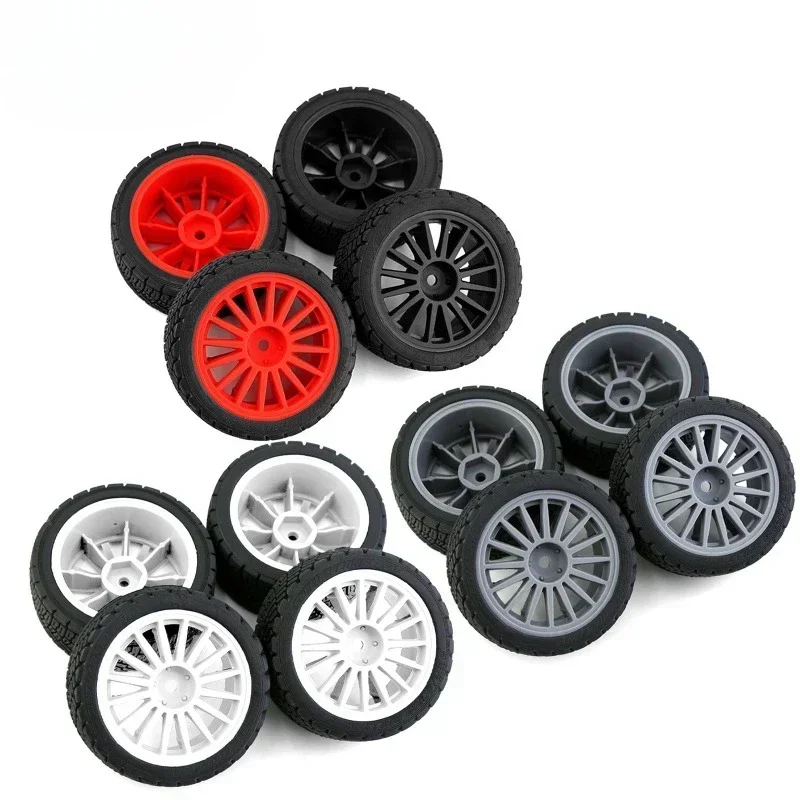 

RS 1/10 RC Racing Car Tire Rally On Road Tyre Plastic Wheel for Tamiya TT01 TT02 XV01 TA06 PTG2 HPI KYOSHO WR8 HSP Upgrades Part