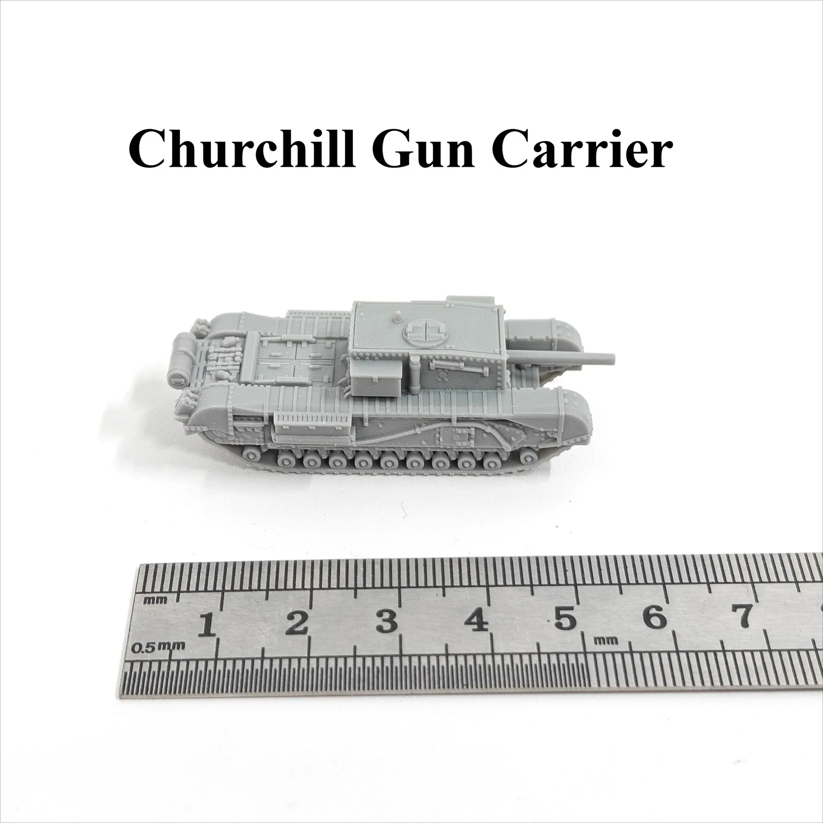 

WWII British Churchill Gun Carrier,3D Printed,1/144 Scale Mini Tank Model,Resin,Paintable