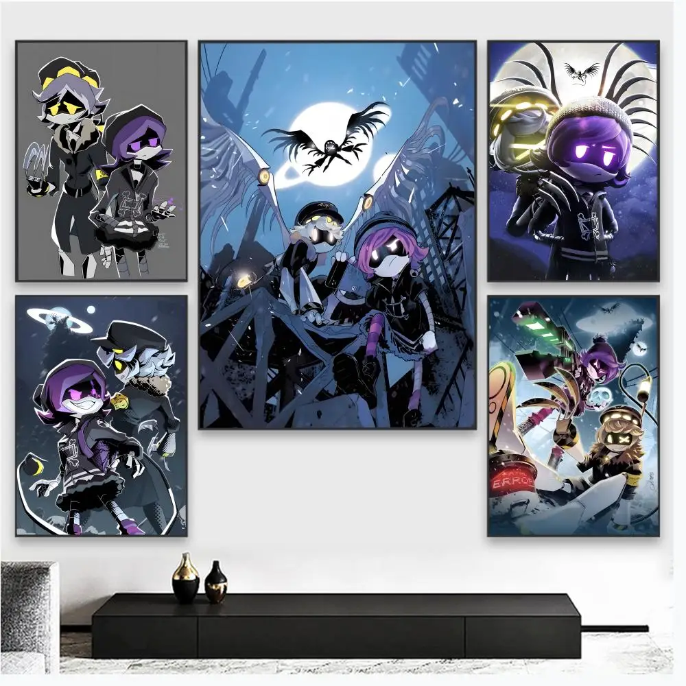 Murder D-Drones Anime Game Poster Sticky Poster Home Office Wall Bedroom Living Room Kitchen Decoration Painting