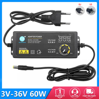 Adjustable On/off Adapter 3V-36V 1.7A of Voltage 3V 4V 4.5V 5V 6V 7V 7.5V 8V 9V 10V 12V 13.5V 14V 15V 16V 17V 18V 19V 36V 60W