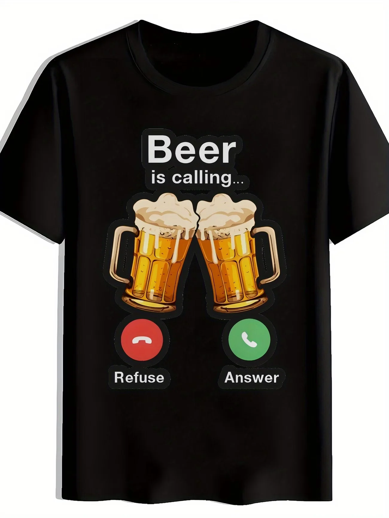 Men's funny Beer is calling.. T-Shirt Summer Oversize Tee Women Y2K Loose Novelty Vintage top gifts Streetwear Casual Trendy