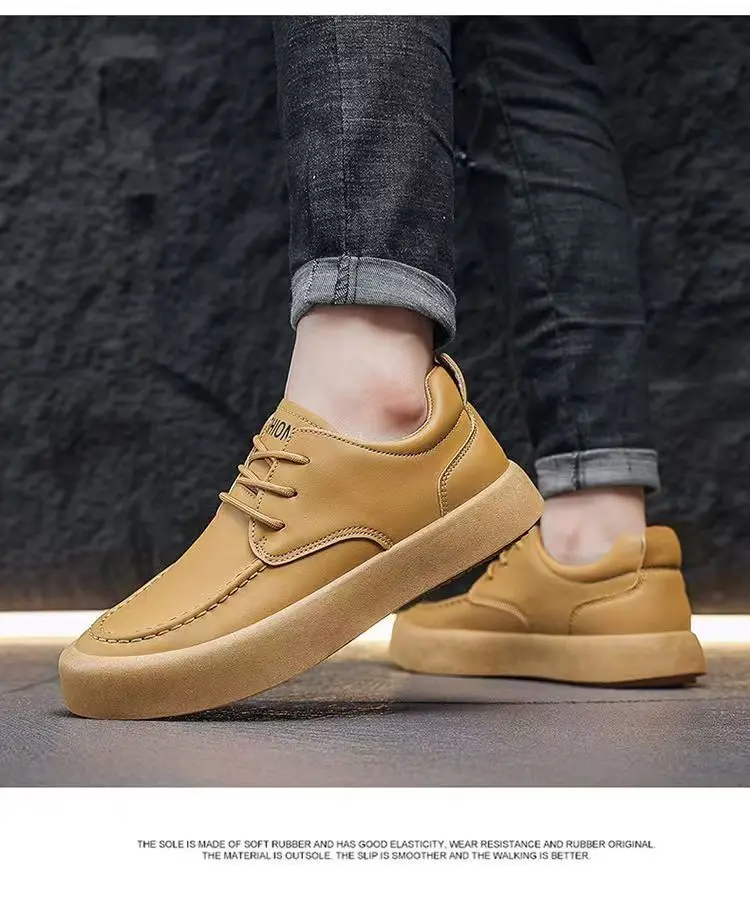 Mens Thick Soled Popular Casual Shoes Men 2024 New Autumn Winter Versatile Flat-Soled Comfortable Sports Shoes