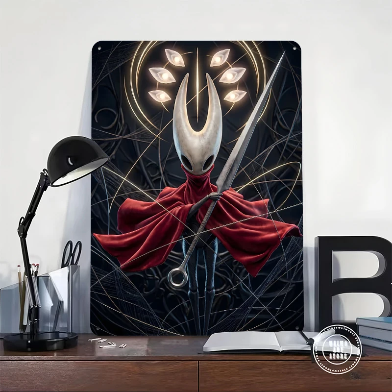 Hornet From Hollow Knight Printed Poster Customized Wall Art Retro Vintage Metal Tin Signs for Gamer Decoration Room House Decor