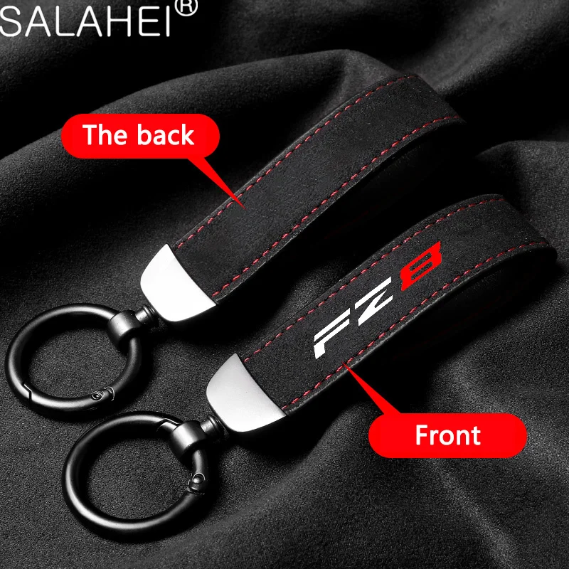 

High-Grade Suede Motorcycle Logo Keychain Holder Key Ring Styling For Women Men Gifts Pendant Hanging For Yamaha FZ8 Accessories