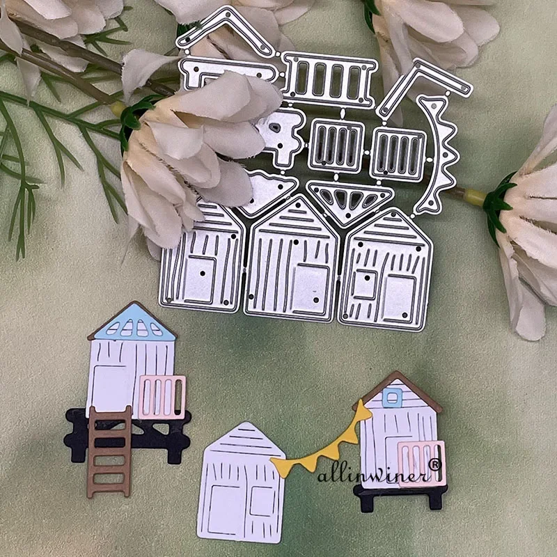 

Металлические вырубные штампы и трафареты для декора пляжного шале, для скрапбукинга, декоративного тиснения и рукоделия