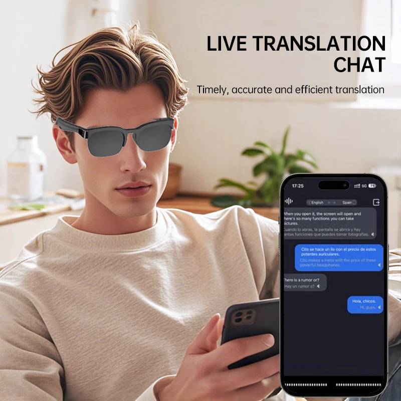Bluetooth Smart Sports Glasses Touch Control Audio Sunglasses Wireless Headphones with Mic for Cycling Running Driving view 5
